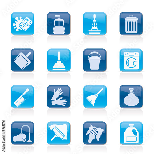 Cleaning and hygiene icons - vector icon set
