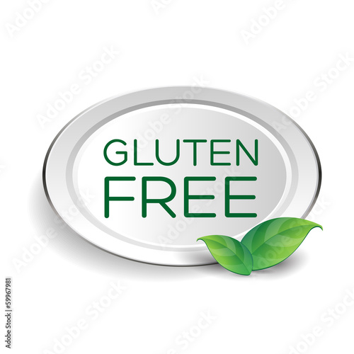 Gluten free label or button