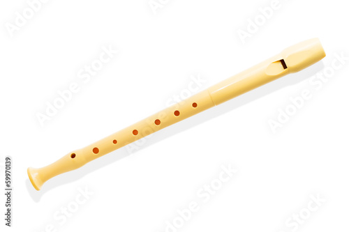 flute on white background