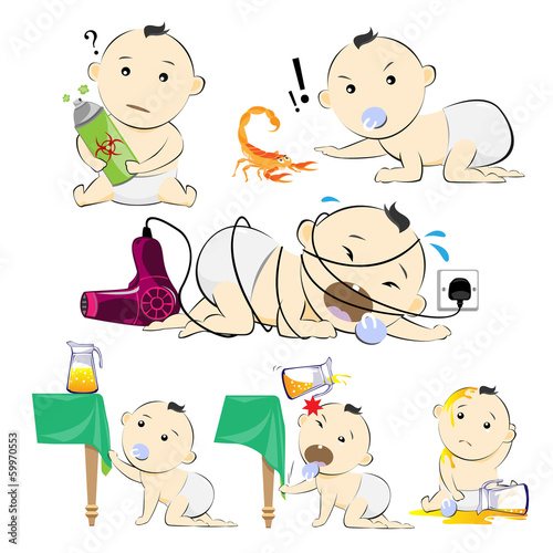 Baby Set Pack Hazard Danger Cartoon