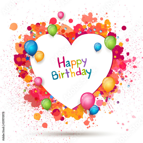 Vector Illustration of a Happy Birthday Greeting Card