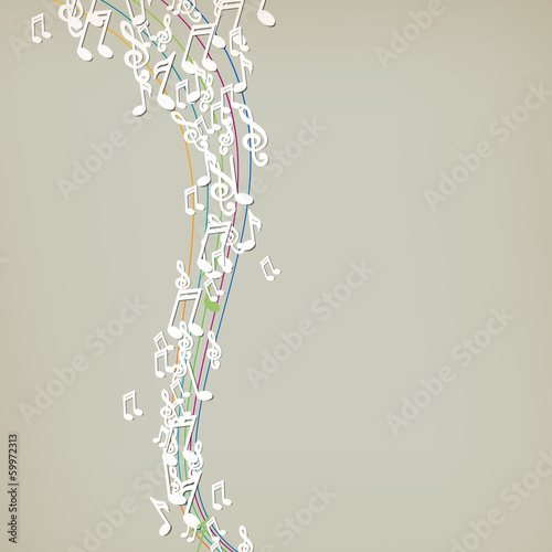 Vector Illustration of an Abstract Music Background with Notes