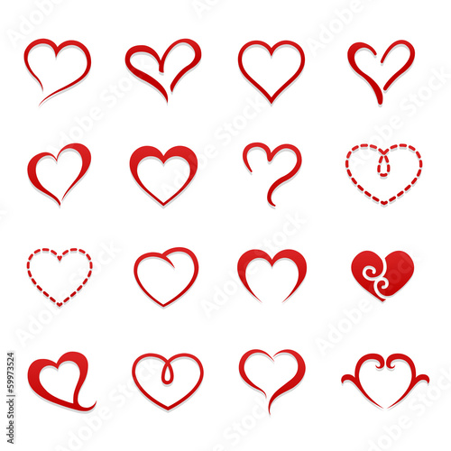 Heart valentine icon set vector illustration