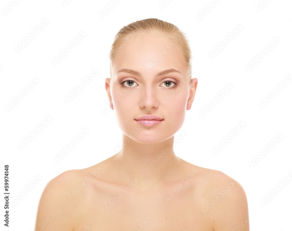 A beautiful woman, portrait isolated on white background. A beautiful woman, portrait isolated on white background.