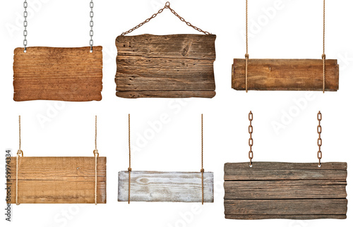 wooden sign background message rope chain hanging photo