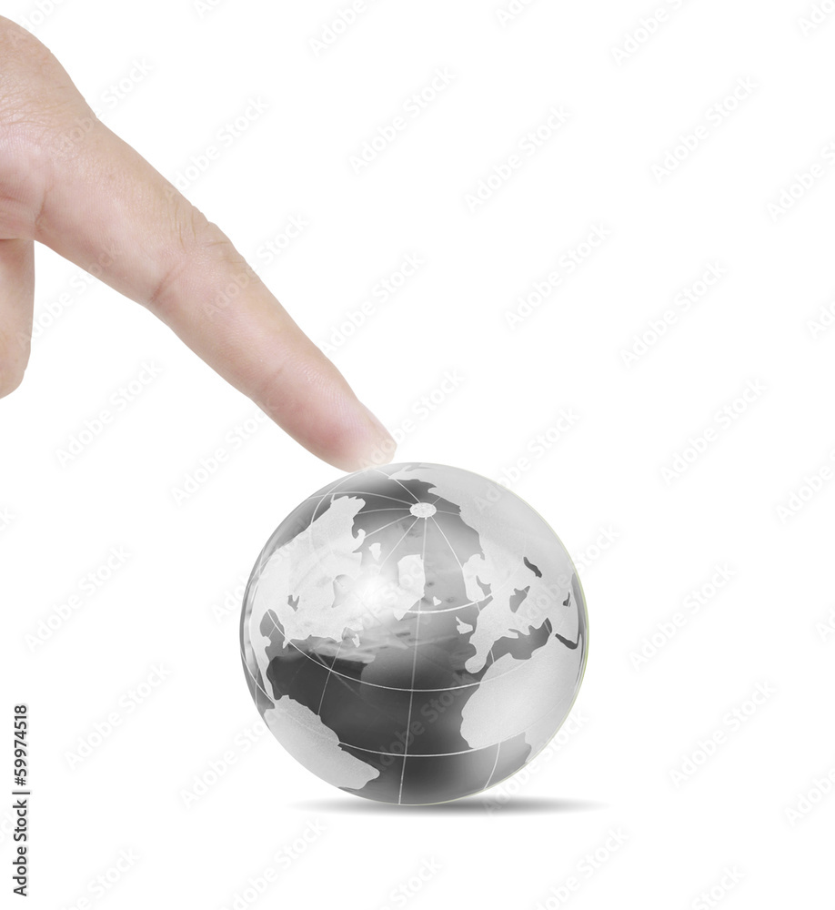 holding a glowing earth globe in his hands