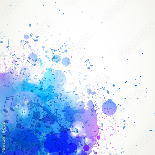 Vector Illustration of an Abstract Music Background with Notes
