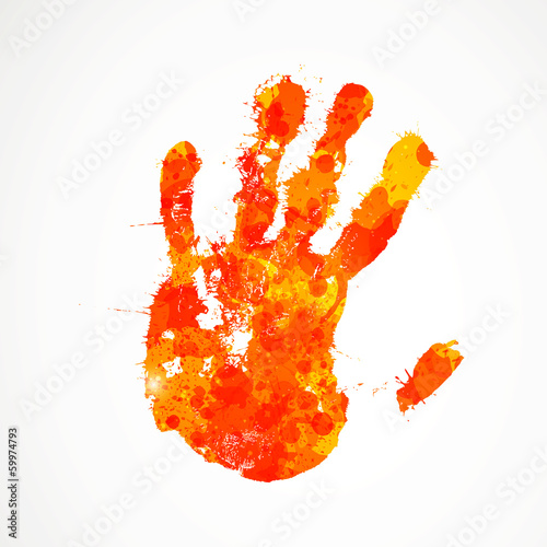 Vector Illustration of an Abstract Background with Hand Print