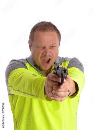 Man pointing a gun