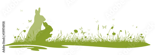Wiese mit Hasen