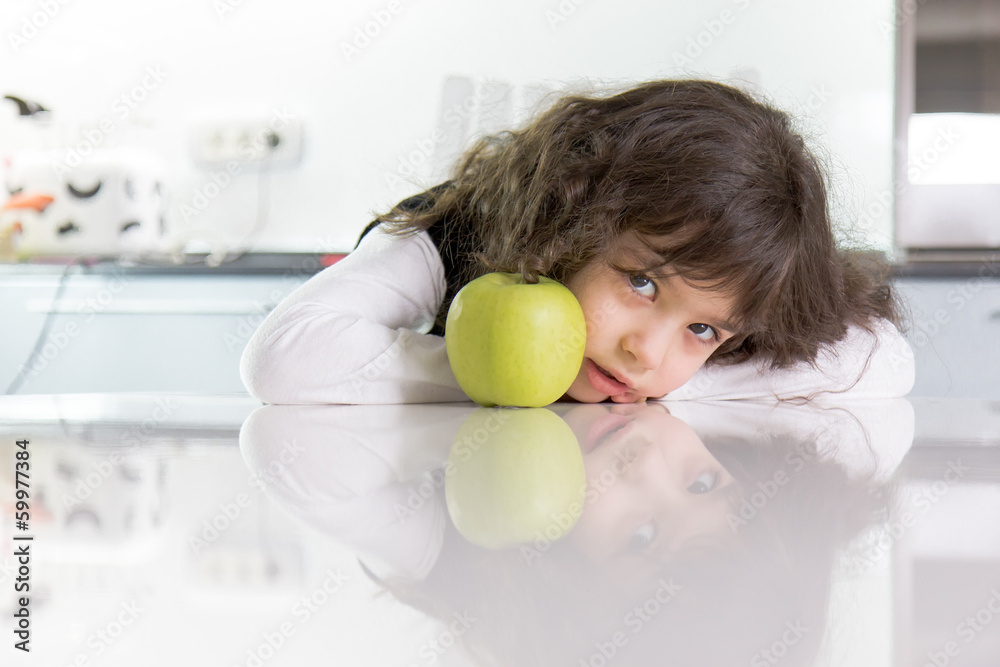 Girl with green apple Girl with green apple