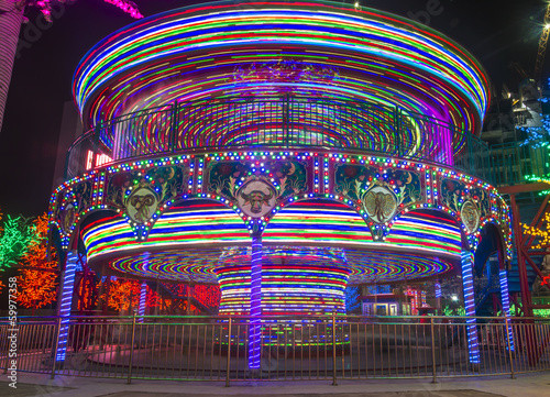 Amusement park at night - ferris wheel