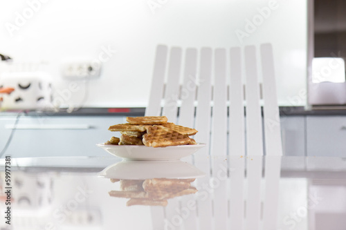 Waffles on the table photo