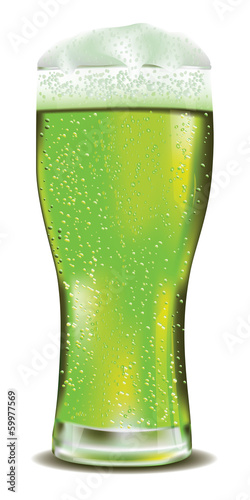 Green beer glass