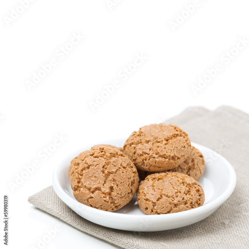 biscotti cookies in a bowl  isolated