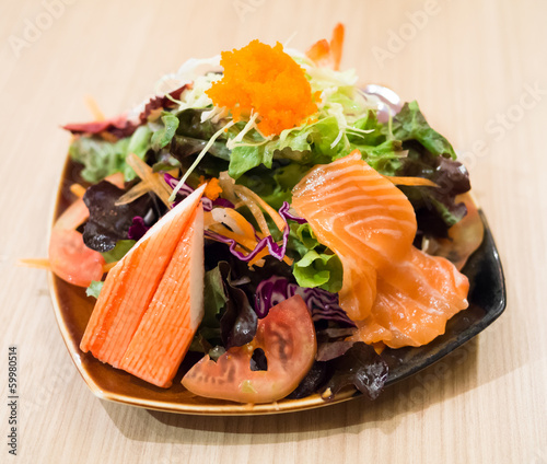 Salmon and crab salad