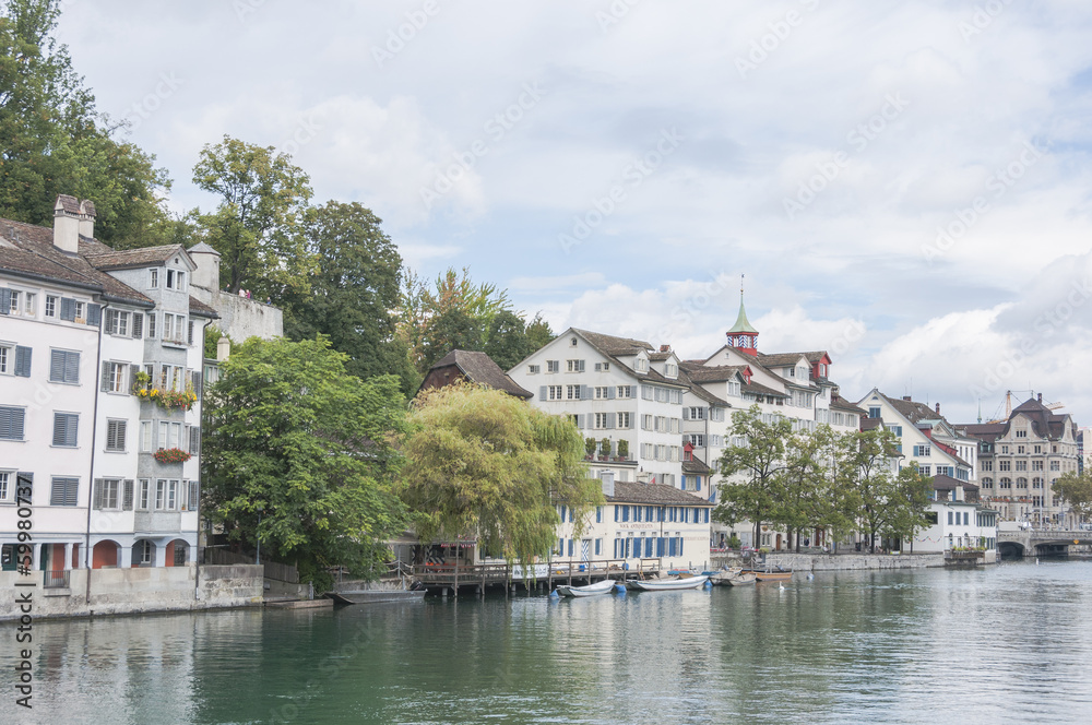Zürich, Altstadt, Limmatquai, Schiffe, Handwerker, Schweiz