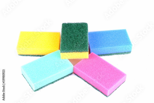 colorful sponge isolated on white background