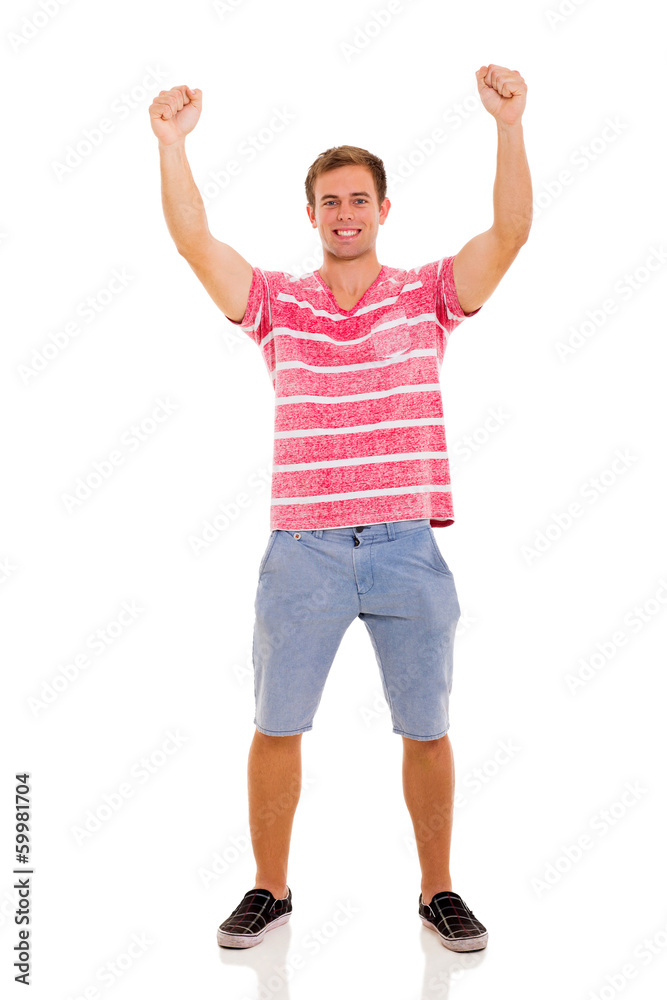 happy man celebrating his success happy man celebrating his success