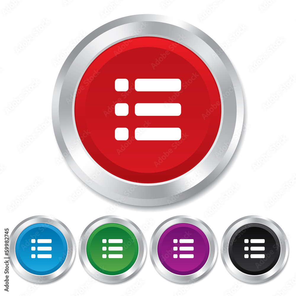 List sign icon. Content view option symbol. List sign icon. Content view option symbol.