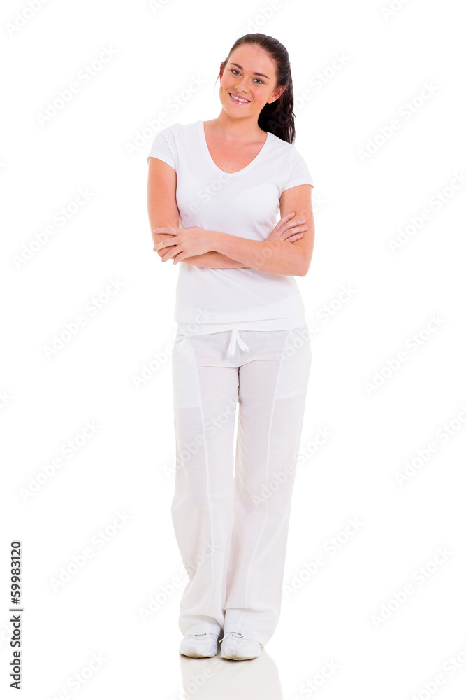 young woman with arms crossed young woman with arms crossed