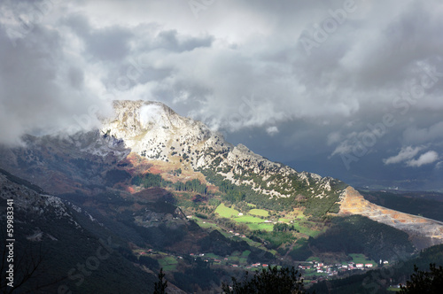 Mountain with stormy clouds