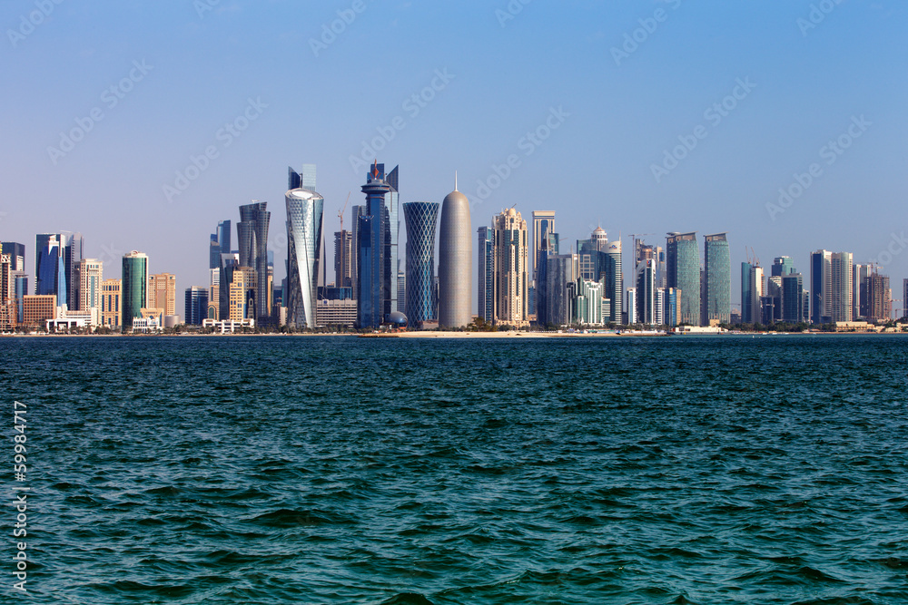 Obraz premium The West Bay City skyline of Doha, Qatar