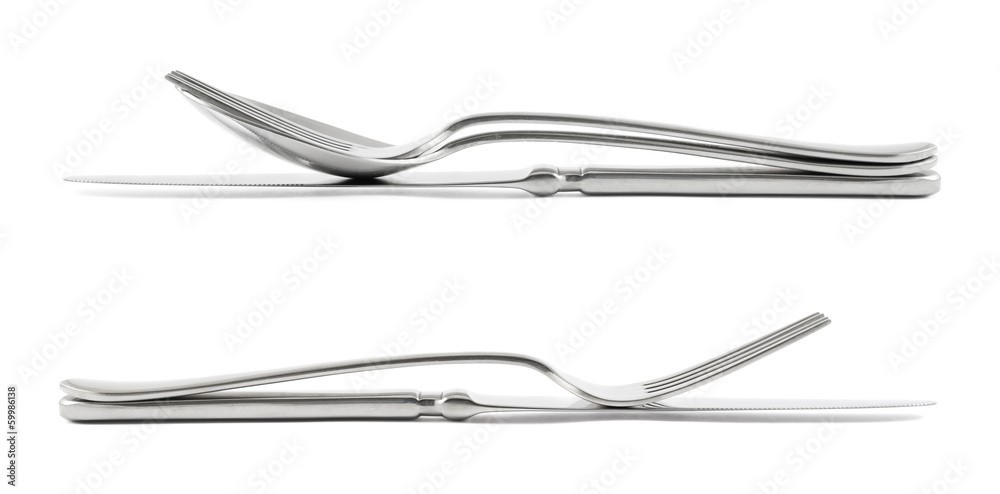 Two cutlery compositions isolated Two cutlery compositions isolated