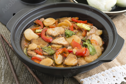 Pork Chop Suey - Chinese style pork and vegetables dish photo