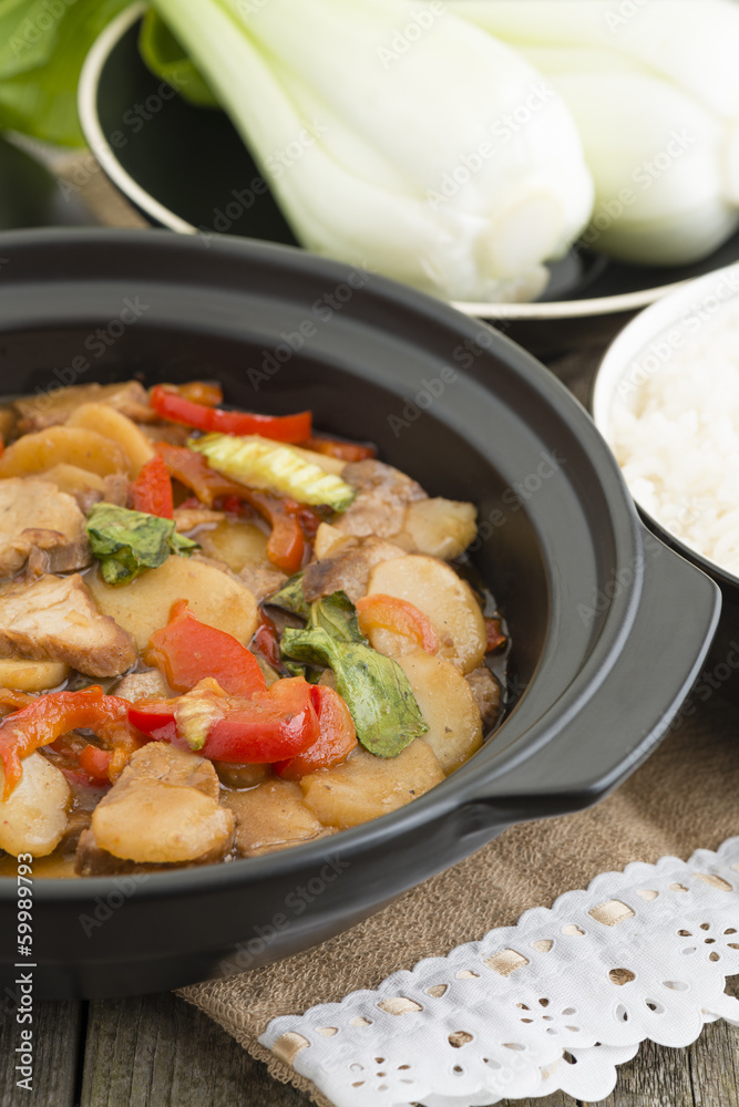 Pork Chop Suey - Chinese style pork and vegetables dish Pork Chop Suey - Chinese style pork and vegetables dish