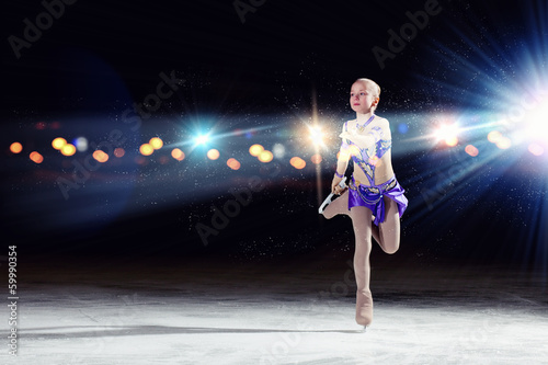 Little girl figure skating © Sergey Nivens