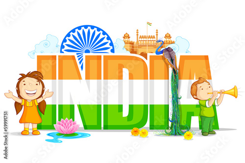 vector illustration of colorful India Wallpaper