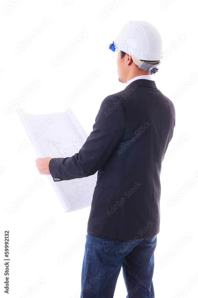 engineer looking construction diagram engineer looking construction diagram