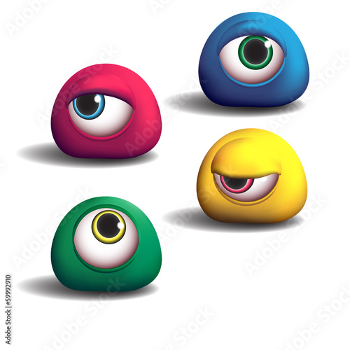 3d monsters eyes