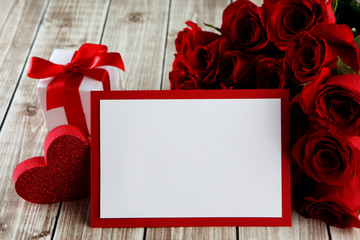 card with roses