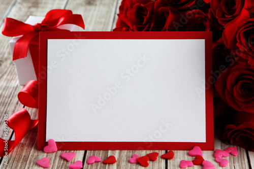 card with roses
