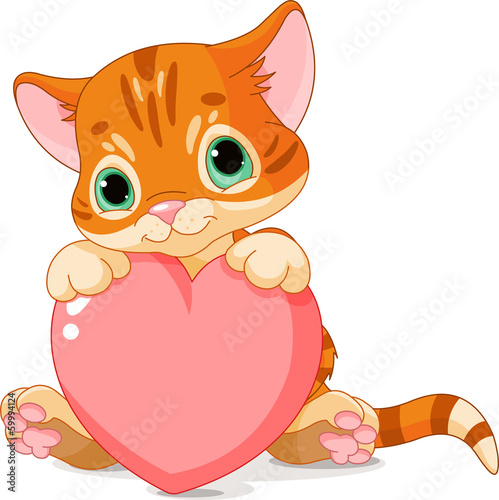 Valentines Day Kitten