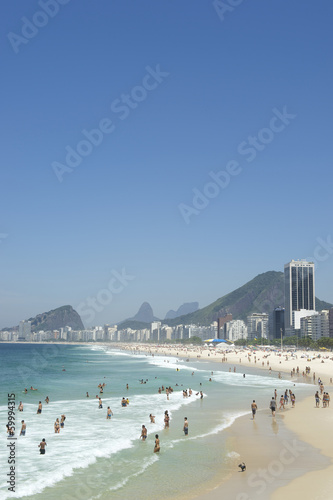Copacabana Beach Rio de Janeiro Brazil Skyline Scenic View