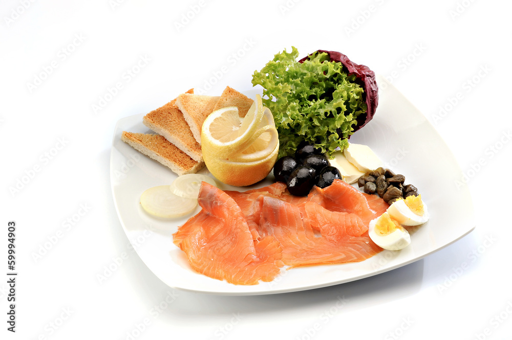 fresh salmon with salad and olives fresh salmon with salad and olives