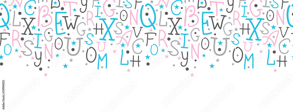 vector colorful alphabet letters horizontal border seamless Stock ...