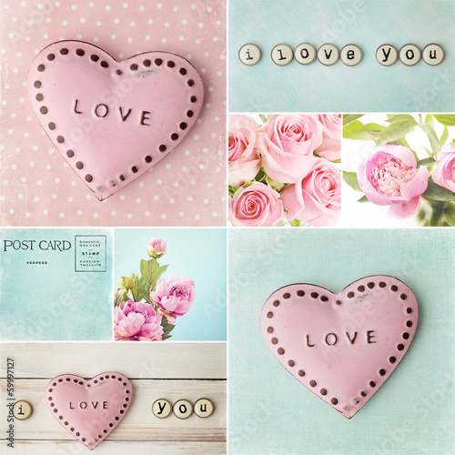 valentines day collage hearts
