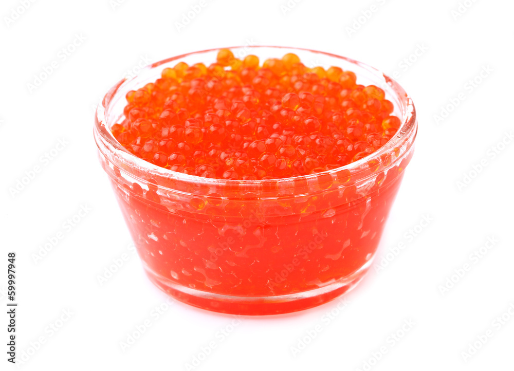 Red caviar in a jar. Red caviar in a jar.