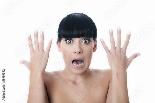 Surprised Shocked Young Woman