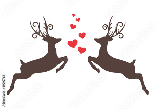 Zwei verliebe Rehe