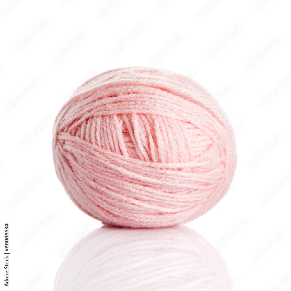 Ball of knitting yarn on a white background Ball of knitting yarn on a white background