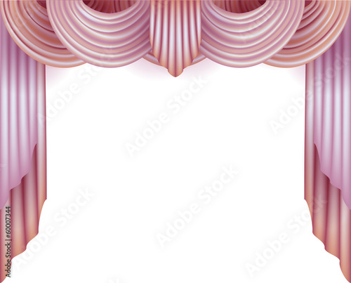 Curtain with a white background behind