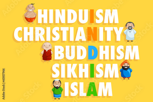 Fotografie illustration of Indian people of different caste forming India