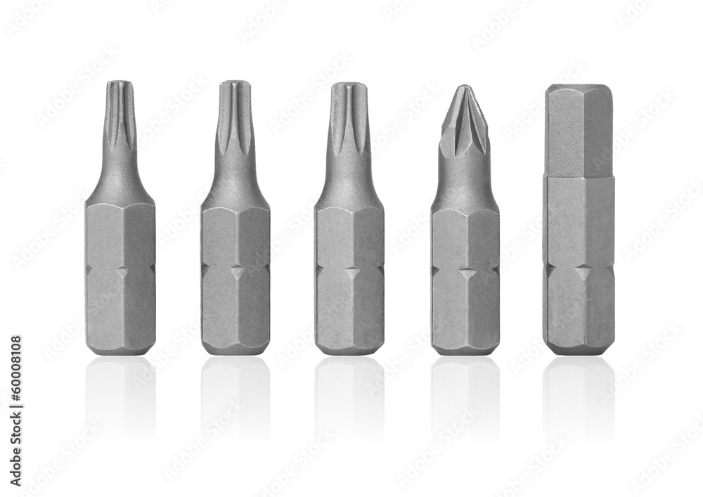 Bits screwdriver standing in a row Bits screwdriver standing in a row