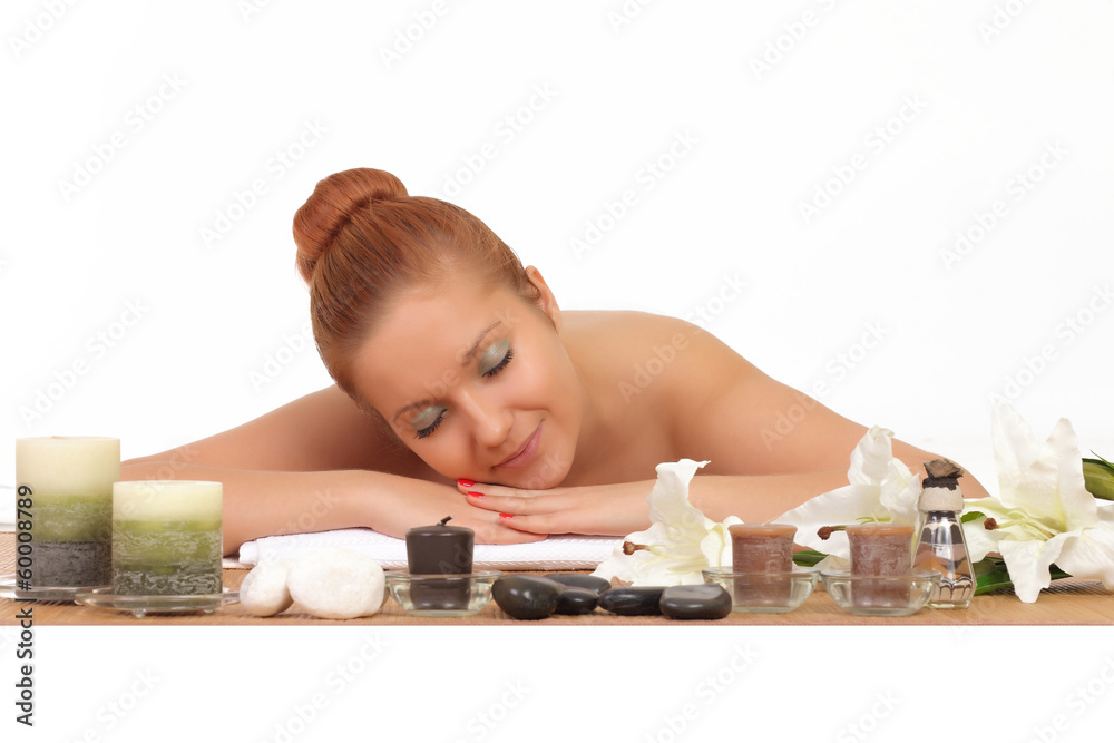 portrait of young beautiful woman in spa environment portrait of young beautiful woman in spa environment