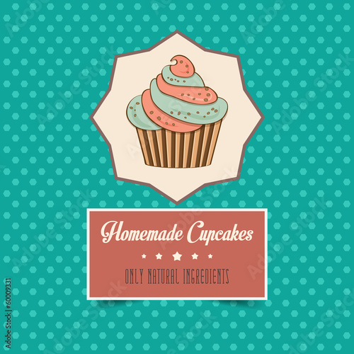 vintage homemade cupcakes poster